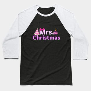 Funny Mrs Christmas Baseball T-Shirt